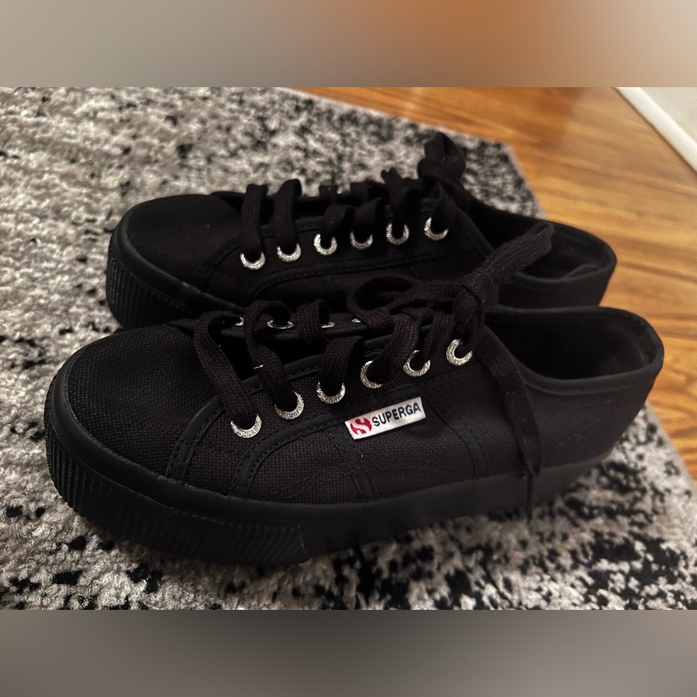 Superga Women's Black Canvas Sneakers - Picture 5 of 8